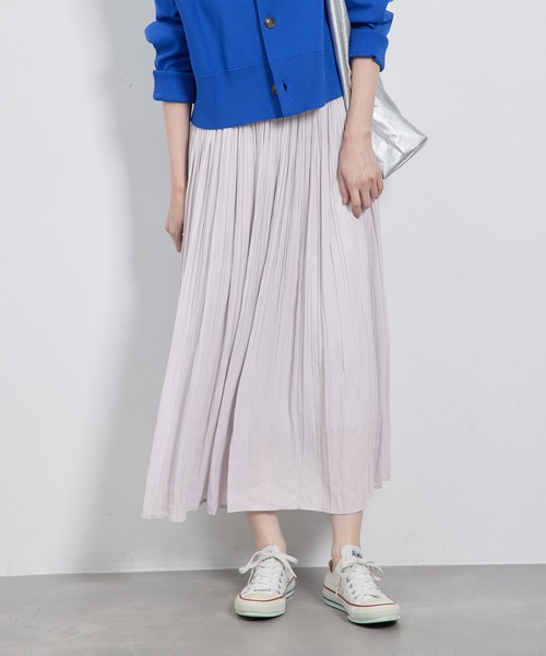 藤色　プリーツスカート セール】【新色追加】着丈が選べるエアリープリーツスカート