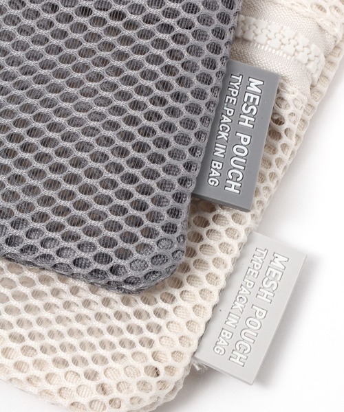 LAKOLE（ラコレ）の「メッシュフラットポーチ(S) / 100039（ポーチ・レディース・アイボリー/グレー/チャコール・FREE）」の11枚目の写真