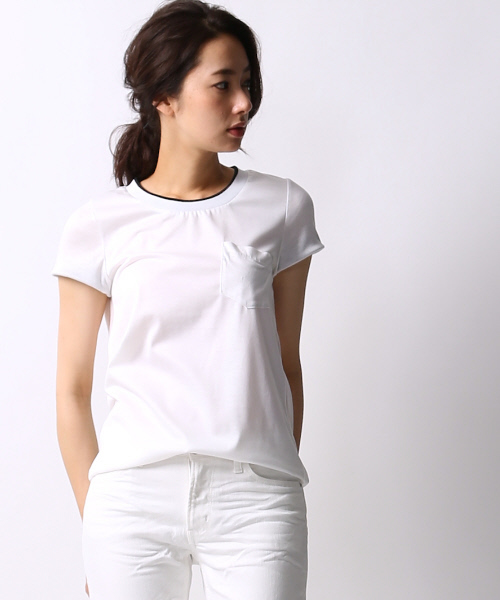 5351 POUR LES FEMMES(ゴーサンゴーイチプールファム)の「異素材天竺BACKドレープ(Tシャツ/カットソー・レディース・ブルー/ホワイト/ブラック・FREE)」の2枚目の写真