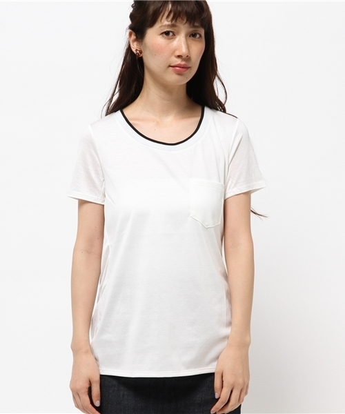 5351 POUR LES FEMMES(ゴーサンゴーイチプールファム)の「異素材天竺BACKドレープ(Tシャツ/カットソー・レディース・ブルー/ホワイト/ブラック・FREE)」の8枚目の写真