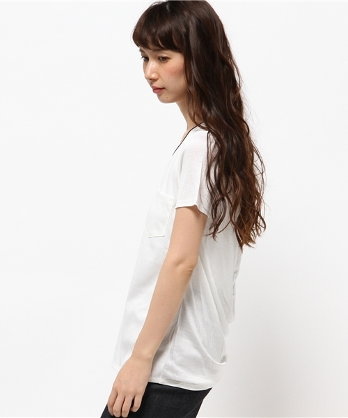 5351 POUR LES FEMMES(ゴーサンゴーイチプールファム)の「異素材天竺BACKドレープ(Tシャツ/カットソー・レディース・ブルー/ホワイト/ブラック・FREE)」の9枚目の写真