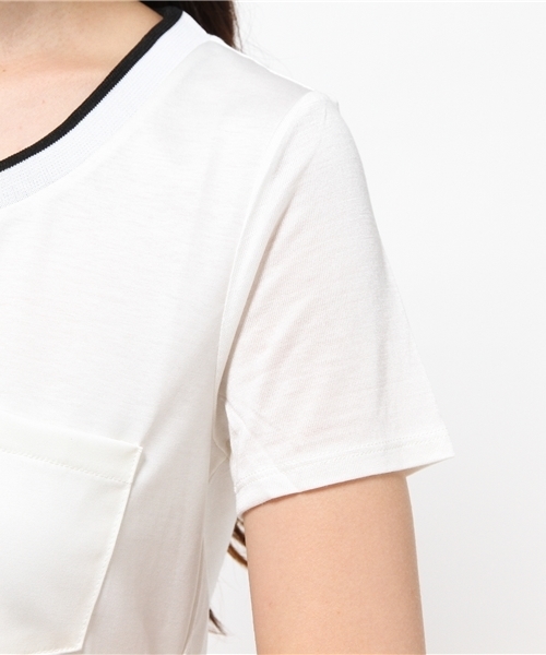 5351 POUR LES FEMMES(ゴーサンゴーイチプールファム)の「異素材天竺BACKドレープ(Tシャツ/カットソー・レディース・ブルー/ホワイト/ブラック・FREE)」の4枚目の写真