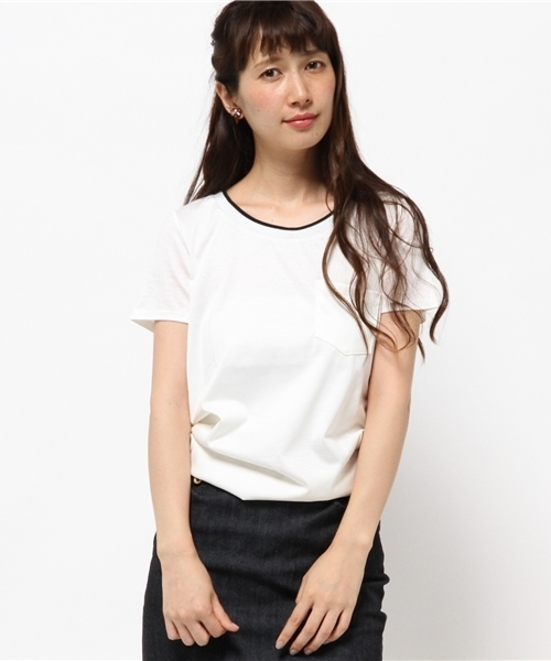 5351 POUR LES FEMMES(ゴーサンゴーイチプールファム)の「異素材天竺BACKドレープ(Tシャツ/カットソー・レディース・ブルー/ホワイト/ブラック・FREE)」の13枚目の写真