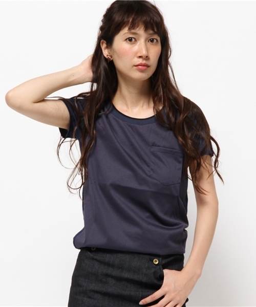 5351 POUR LES FEMMES(ゴーサンゴーイチプールファム)の「異素材天竺BACKドレープ(Tシャツ/カットソー・レディース・ブルー/ホワイト/ブラック・FREE)」の14枚目の写真