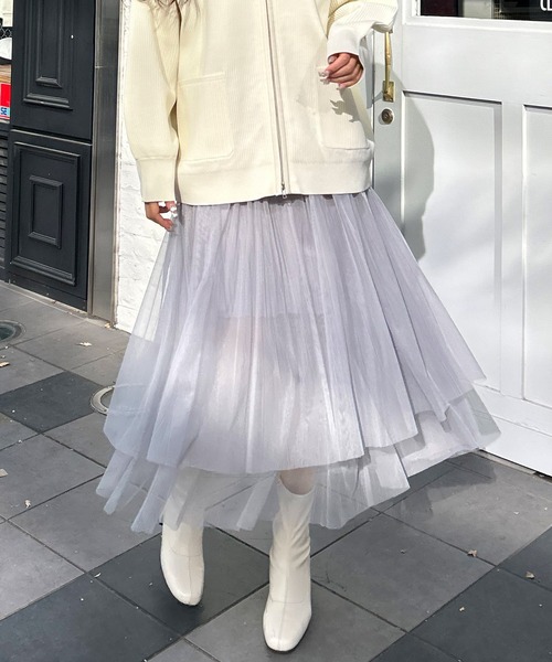 ルーニィ新品⭐️洗える❗️2点セット❗️ノンアイロンチュールギャザースカート ルーニィ新品⭐️洗える❗️2点セット❗️ノンアイロンチュール