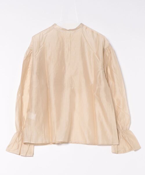 GEVS.（ジェイヴィス）の「＜大きいサイズ＞ フリルシアーブラウス GEVS.（シャツ/ブラウス・レディース・グレー/ベージュ・L/LL/3L/4L/5L）」の3枚目の写真