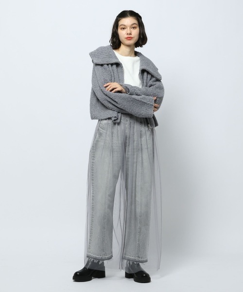 niko and...（ニコアンド）の「セルフカットシアーカバーパンツ（その他パンツ・レディース・オフホワイト/ブラック/グレー・MEDIUM/LONG）」の8枚目の写真