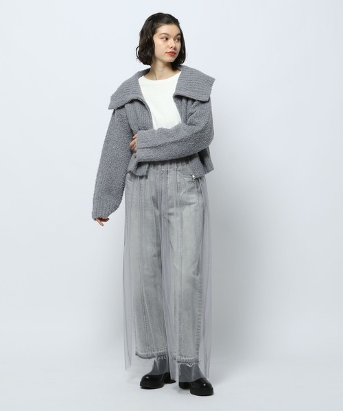 niko and...（ニコアンド）の「セルフカットシアーカバーパンツ（その他パンツ・レディース・オフホワイト/ブラック/グレー・MEDIUM/LONG）」の9枚目の写真