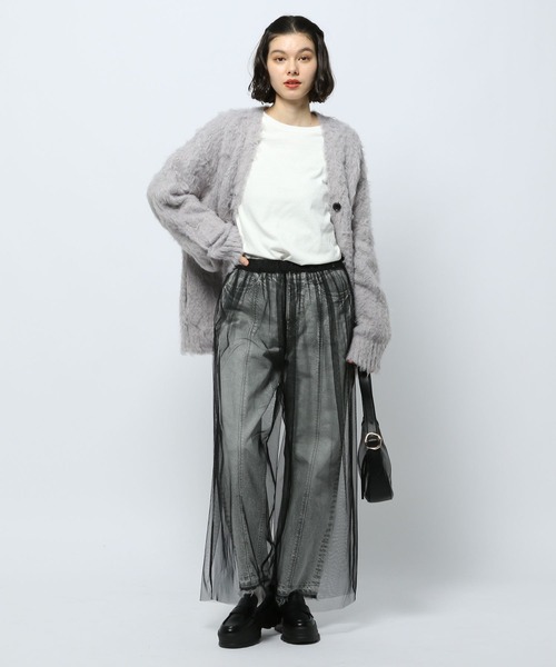 niko and...（ニコアンド）の「セルフカットシアーカバーパンツ（その他パンツ・レディース・オフホワイト/ブラック/グレー・MEDIUM/LONG）」の11枚目の写真