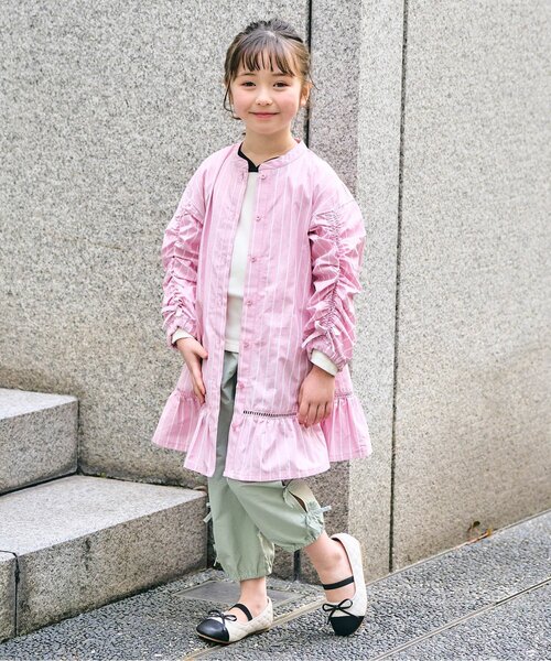 apres les cours(アプレレクール)の「サイドリボンパラシュートパンツ(その他パンツ・キッズ・アイボリー/カーキ・90/100/110/120/130/140)」の7枚目の写真