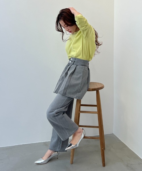 y/m（イム）の「バックスリットロンT（Tシャツ/カットソー・レディース・ブラック/オフホワイト/イエロー/パープル・FREE）」の9枚目の写真