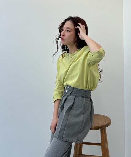 y/m（イム）の「バックスリットロンT（Tシャツ/カットソー・レディース・ブラック/オフホワイト/イエロー/パープル・FREE）」の10枚目の写真