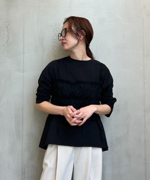 y/m（イム）の「バックスリットロンT（Tシャツ/カットソー・レディース・ブラック/オフホワイト/イエロー/パープル・FREE）」の17枚目の写真