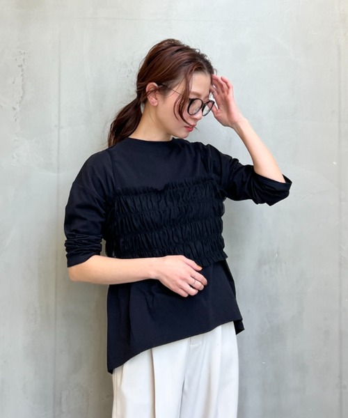 y/m（イム）の「バックスリットロンT（Tシャツ/カットソー・レディース・ブラック/オフホワイト/イエロー/パープル・FREE）」の21枚目の写真