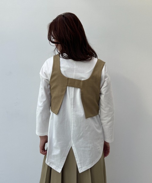 y/m（イム）の「バックスリットロンT（Tシャツ/カットソー・レディース・ブラック/オフホワイト/イエロー/パープル・FREE）」の5枚目の写真