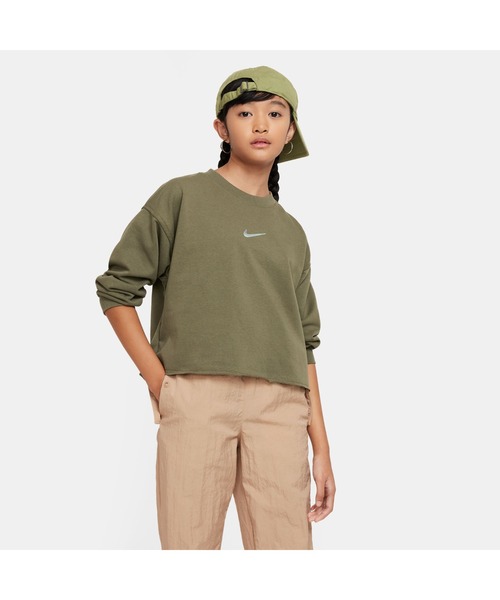 NIKE(ナイキ)の「【別注】ナイキ NIKE ナイキ YTH NSW DF フリース L/S クルー ダンス 限定コラボ(パーカー・キッズ・オリーブ/ライトベージュ/ブラック・130cm/140cm/150cm/160cm)」の7枚目の写真
