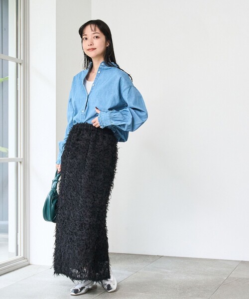 coen（コーエン）の「カットジャガードナロースカート（スカート・レディース・オフホワイト/ブラック・M/L）」の18枚目の写真