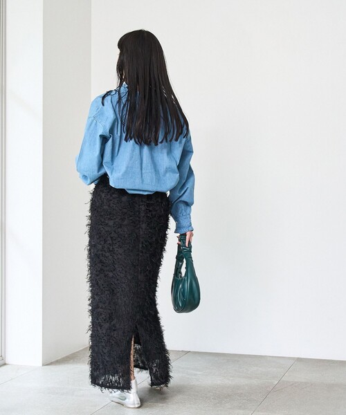 coen（コーエン）の「カットジャガードナロースカート（スカート・レディース・オフホワイト/ブラック・M/L）」の20枚目の写真