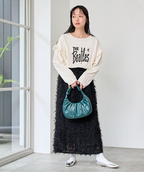 coen（コーエン）の「カットジャガードナロースカート（スカート・レディース・オフホワイト/ブラック・M/L）」の21枚目の写真