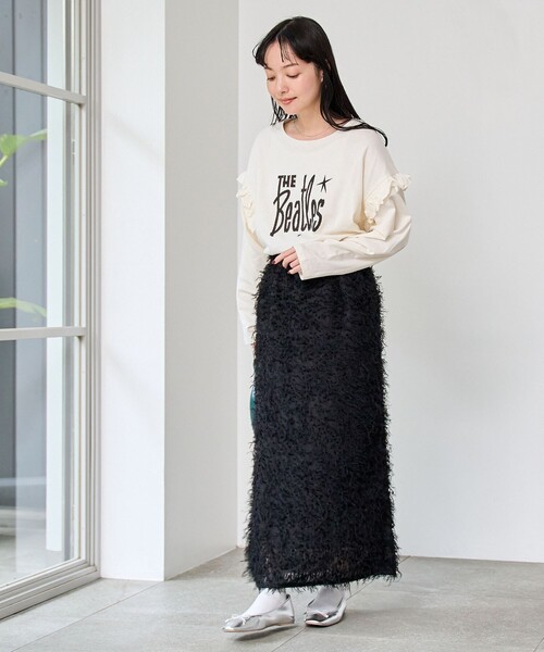 coen（コーエン）の「カットジャガードナロースカート（スカート・レディース・オフホワイト/ブラック・M/L）」の22枚目の写真