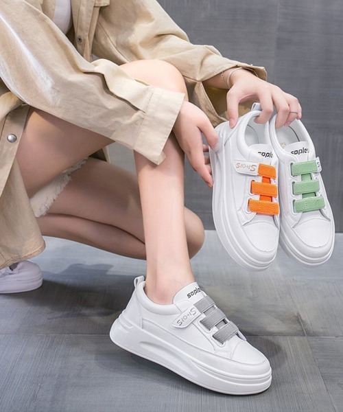 Miniministore（ミニミニストア）の「厚底スニーカー ローカット レディース（スニーカー・レディース・グレー/ミント/オレンジ・22.5cm/23.0cm/24.0cm/23.5cm/24.5cm）」の10枚目の写真