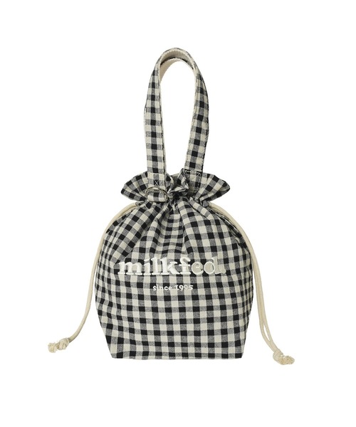 MILKFED.(ミルクフェド)の「GINGHAM DRAWSTRING COOLER BAG(お弁当箱・レディース・レッド/ブラック・ONE SIZE)」の3枚目の写真