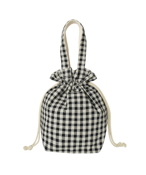 MILKFED.(ミルクフェド)の「GINGHAM DRAWSTRING COOLER BAG(お弁当箱・レディース・レッド/ブラック・ONE SIZE)」の5枚目の写真