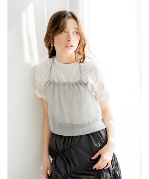 Ungrid（アングリッド）の「メタリックビスチェ（キャミソール・レディース・シルバー/ブラック・FREE）」の3枚目の写真