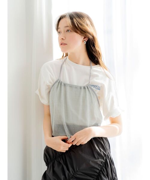 Ungrid（アングリッド）の「メタリックビスチェ（キャミソール・レディース・シルバー/ブラック・FREE）」の4枚目の写真