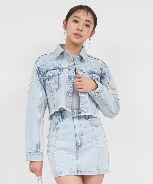 新品 ロイヤルパーティー 定価2万円 デザインデニムＧジャン F ROYAL PARTY（ロイヤルパーティー）の「デザインデニムGジャン
