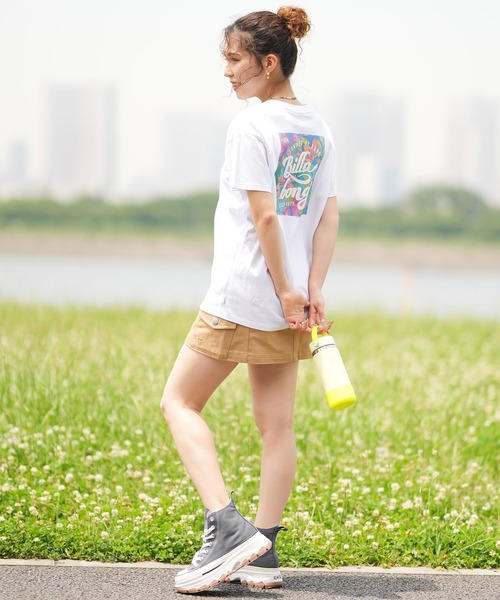 BILLABONG（ビラボン）の「BILLABONG/ビラボン Tシャツ 半袖 スクエアロゴ バックプリント ボーイフィット BE01C-203（Tシャツ/カットソー・レディース・ブラック系その他/ホワイト系その他/ホワイト系その他2・L/M）」の15枚目の写真