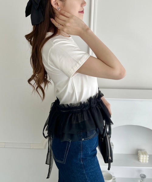 Loueme(ルエム)の「マルチウェイチュール付けフリル(付け襟・レディース・ブラック/アイボリー・FREE)」の20枚目の写真