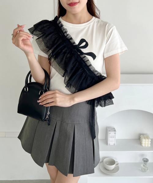 Loueme(ルエム)の「マルチウェイチュール付けフリル(付け襟・レディース・ブラック/アイボリー・FREE)」の16枚目の写真