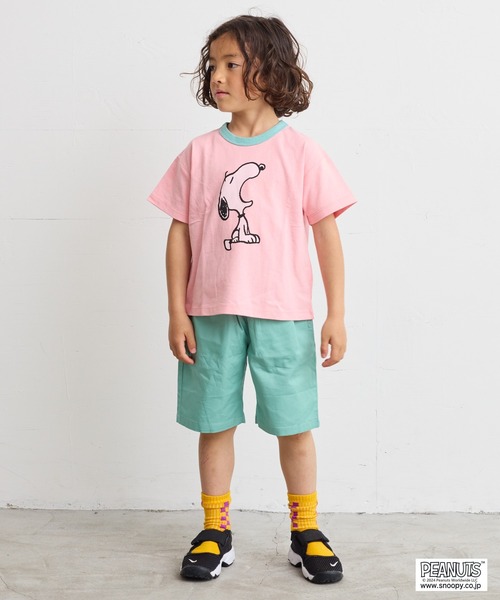 PEANUTS(ピーナッツ)の「【PEANUTS】スヌーピー/プリントTシャツ(80~150cm)(Tシャツ/カットソー・キッズ・キナリ/ライトピンク/グリーン/チャコール・100/90/80/150/140/130/120/110/95)」の16枚目の写真