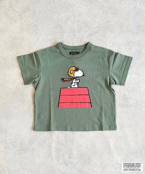 PEANUTS(ピーナッツ)の「【PEANUTS】スヌーピー/プリントTシャツ(80~150cm)(Tシャツ/カットソー・キッズ・キナリ/ライトピンク/グリーン/チャコール・100/90/80/150/140/130/120/110/95)」の19枚目の写真