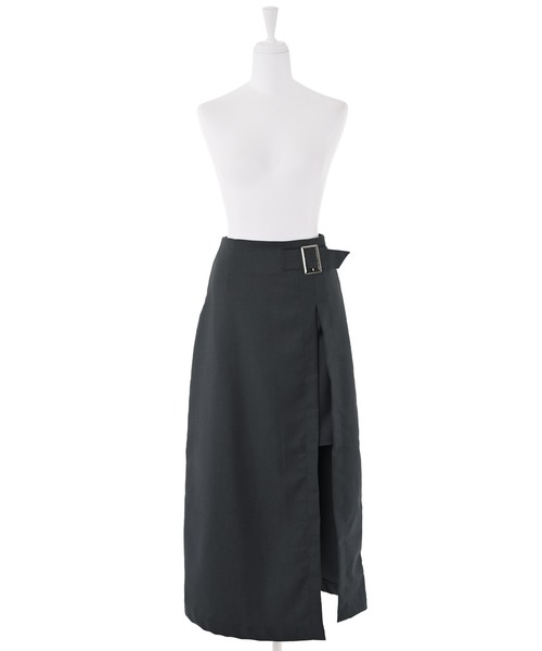 Narcissus（ナルシス）の「ベルトタイトスカート　ミディアム丈　（スカート・レディース・ブラック/グレー・FREE）」の11枚目の写真