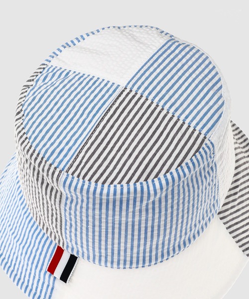 THOM BROWNE(トムブラウン)の「QUARTER COMBO BUCKET HAT FUNMIX IN SEERSUCKER(ハット・メンズ・ホワイト・L)」の5枚目の写真