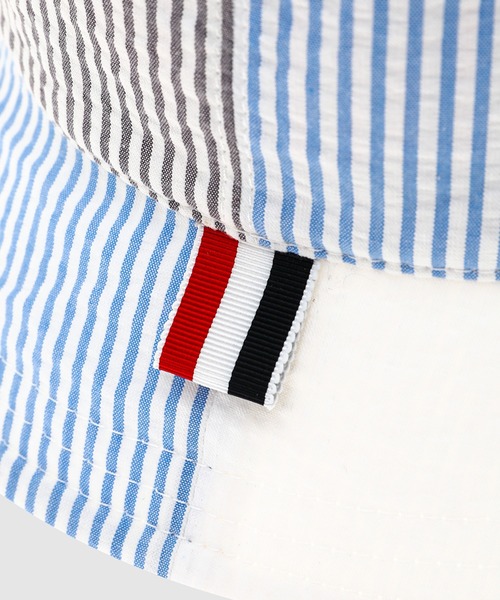 THOM BROWNE(トムブラウン)の「QUARTER COMBO BUCKET HAT FUNMIX IN SEERSUCKER(ハット・メンズ・ホワイト・L)」の6枚目の写真