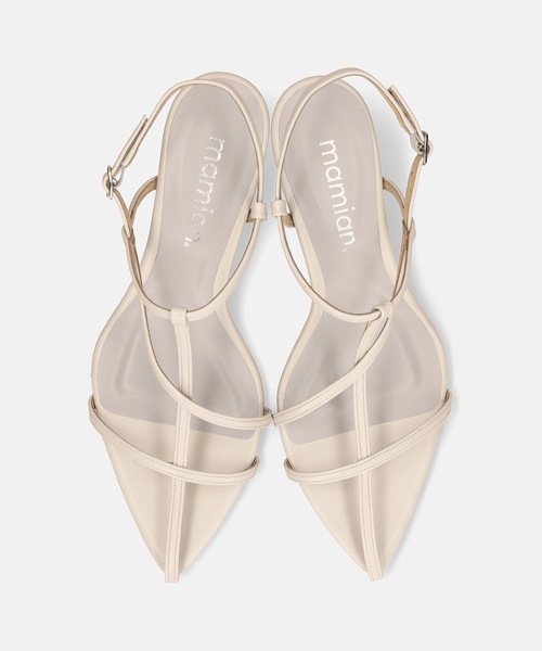 MAMIAN（マミアン）の「ポインテッドトゥ マルチストラップ サンダル (5.0cmヒール)（サンダル・レディース・ピンクゴールド/アイボリー/ブラック・L/LL/M/S）」の5枚目の写真