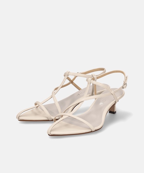 MAMIAN（マミアン）の「ポインテッドトゥ マルチストラップ サンダル (5.0cmヒール)（サンダル・レディース・ピンクゴールド/アイボリー/ブラック・L/LL/M/S）」の9枚目の写真