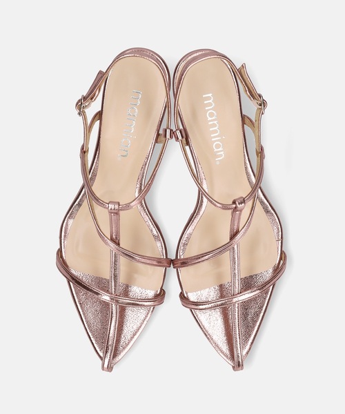 MAMIAN（マミアン）の「ポインテッドトゥ マルチストラップ サンダル (5.0cmヒール)（サンダル・レディース・ピンクゴールド/アイボリー/ブラック・L/LL/M/S）」の11枚目の写真