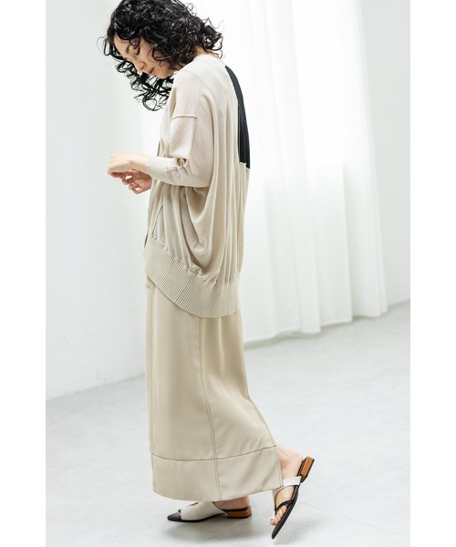 OSMOSIS（オズモーシス）の「切替ニットカーディガン（カーディガン/ボレロ・レディース・ブラック/ライトベージュ/チャコール・ONE SIZE）」の5枚目の写真