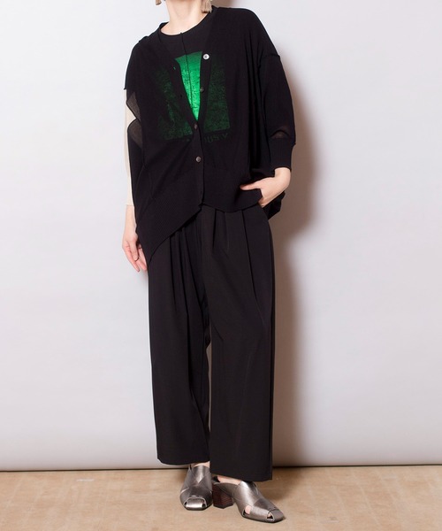 OSMOSIS（オズモーシス）の「切替ニットカーディガン（カーディガン/ボレロ・レディース・ブラック/ライトベージュ/チャコール・ONE SIZE）」の18枚目の写真