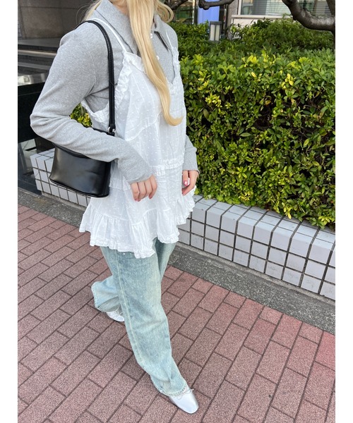 PHILLY（フィリー）の「【PHILLY】コットンレースフリルキャミ（キャミソール・レディース・ホワイト/ブラック・FREE）」の20枚目の写真