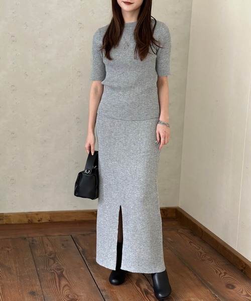 Per sist ence（パーシエンス）の「ラメリブ前後2WAYタイトスカート（スカート・レディース・アイボリー/ブラック/グレー/レッド・FREE）」の9枚目の写真