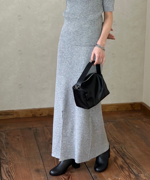 Per sist ence（パーシエンス）の「ラメリブ前後2WAYタイトスカート（スカート・レディース・アイボリー/ブラック/グレー/レッド・FREE）」の12枚目の写真