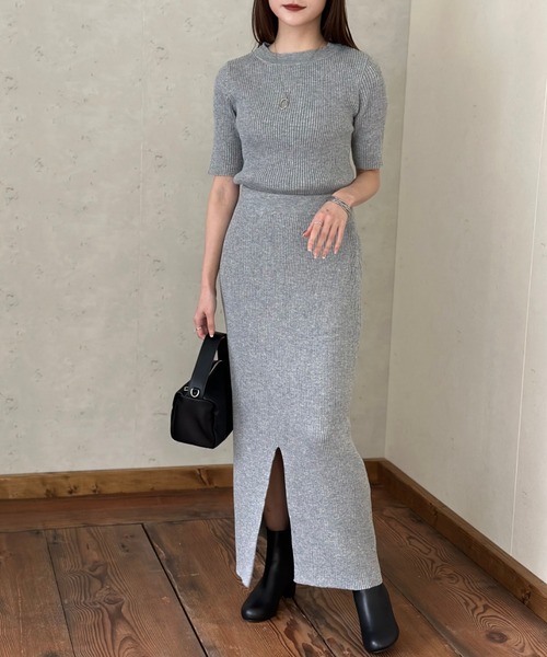 Per sist ence（パーシエンス）の「ラメリブ前後2WAYタイトスカート（スカート・レディース・アイボリー/ブラック/グレー/レッド・FREE）」の18枚目の写真