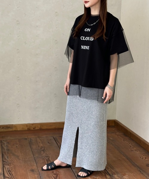 Per sist ence（パーシエンス）の「ラメリブ前後2WAYタイトスカート（スカート・レディース・アイボリー/ブラック/グレー/レッド・FREE）」の22枚目の写真