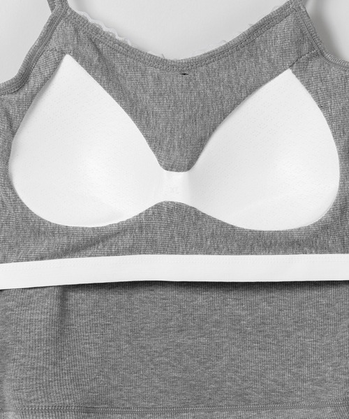 me+em select(ミームセレクト)の「【 カップ付き 】サテンリボンレースリブキャミソール / satin ribbon lace lib camisole(キャミソール・レディース・ブラック/ホワイト/グレー・FREE)」の21枚目の写真
