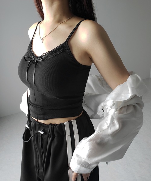 サテンリボンキャミ ジャンパースカート satin ribbon onepiece/サテンリボンキャミ